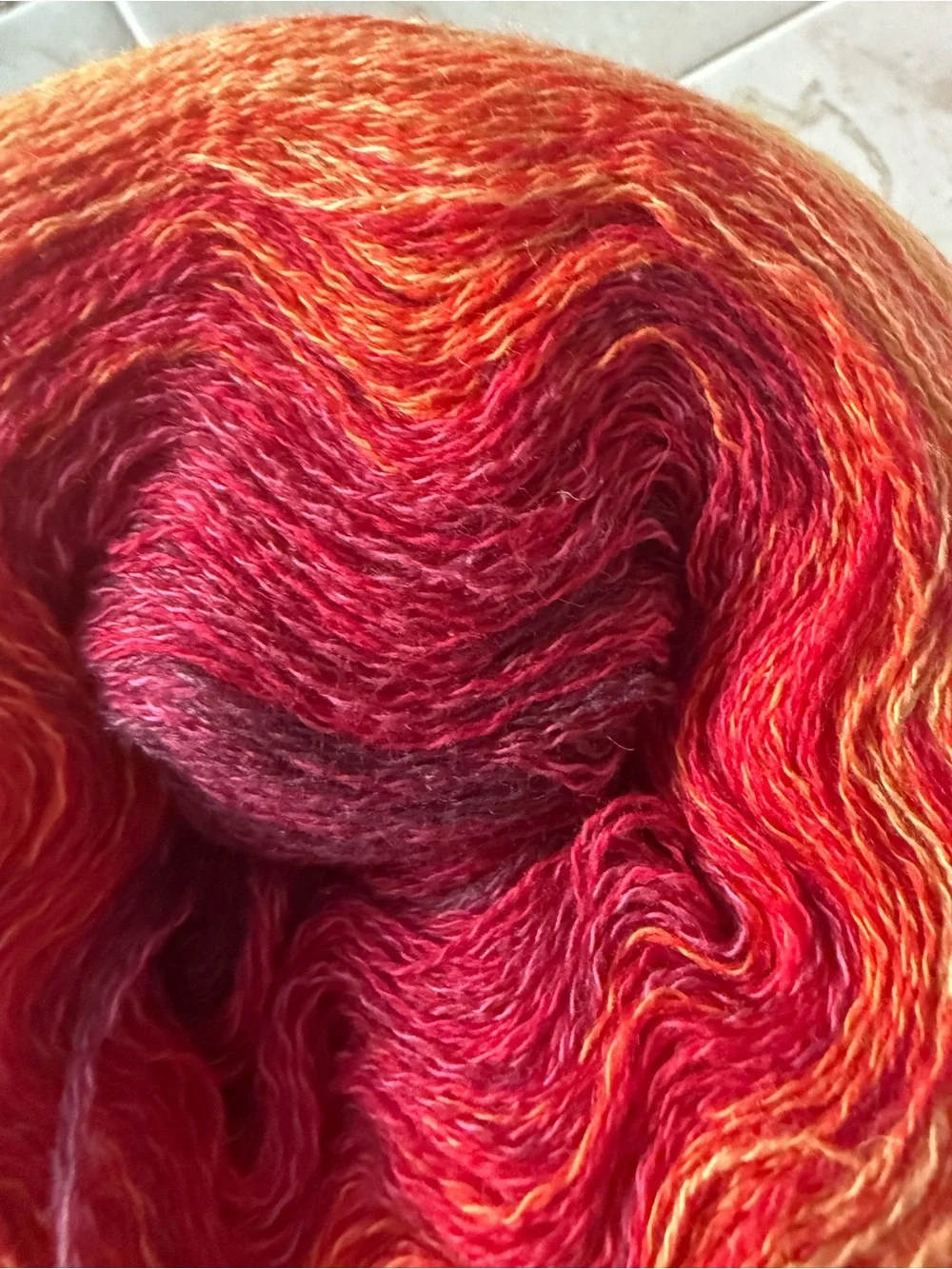 Shades of Merino Cotton Yarn in Pink, Orange and Yellow Blend